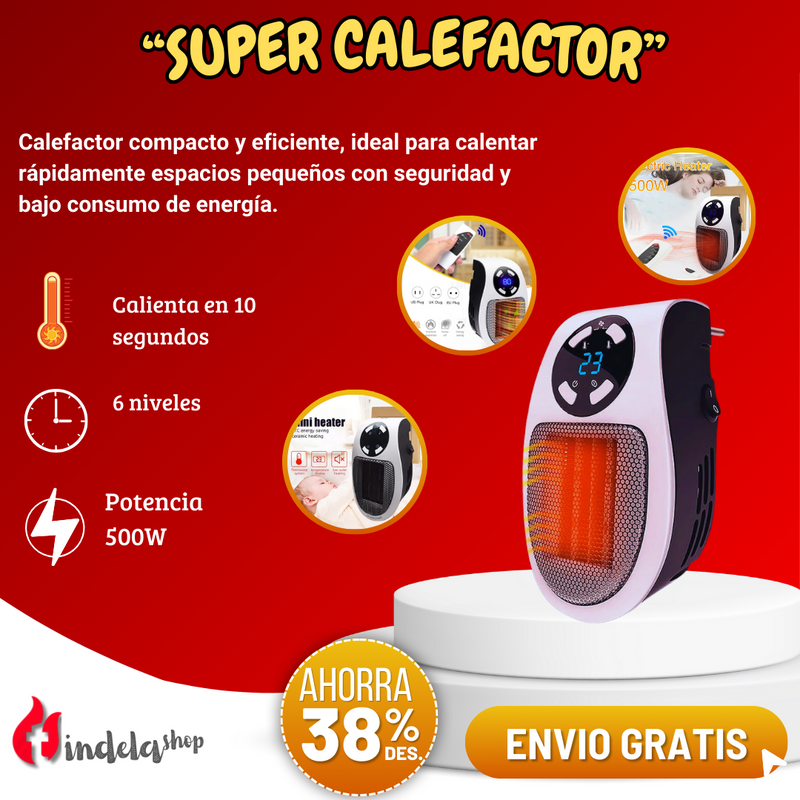 SUPER Calefactor Portátil 500W